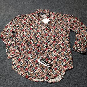 NWT NOS Vintage Lemon Grass Blouse Shirt‎ Women Small Busy Floral Abstract 90s